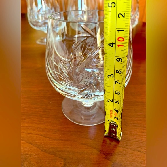 Set of 6 Cut-to-clear Crystal glasses brandy cognac Glasses Desert Glasses - Picture 6 of 7